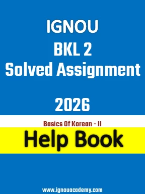 IGNOU BKL 2 Solved Assignment 2026
